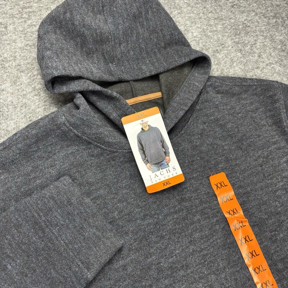 JACHS New York Men’s XXL Hooded Pullover Sweater Charcoal Gray Wool Blend